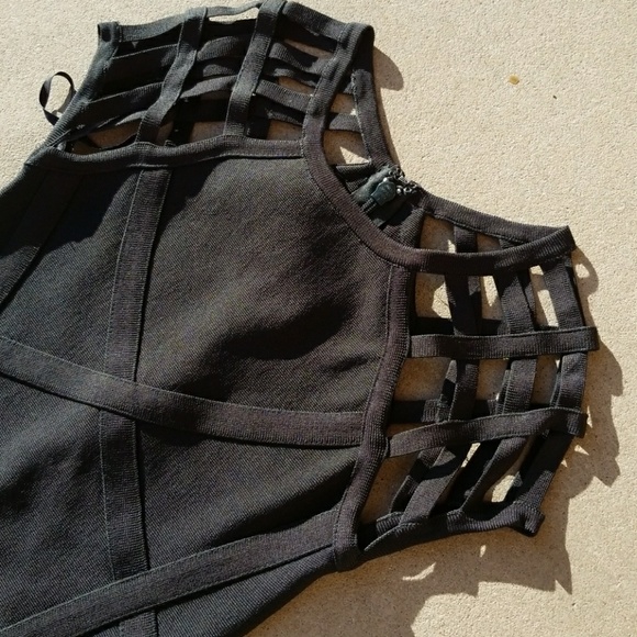 Bebe bodycon dress in black/green - Picture 2 of 5